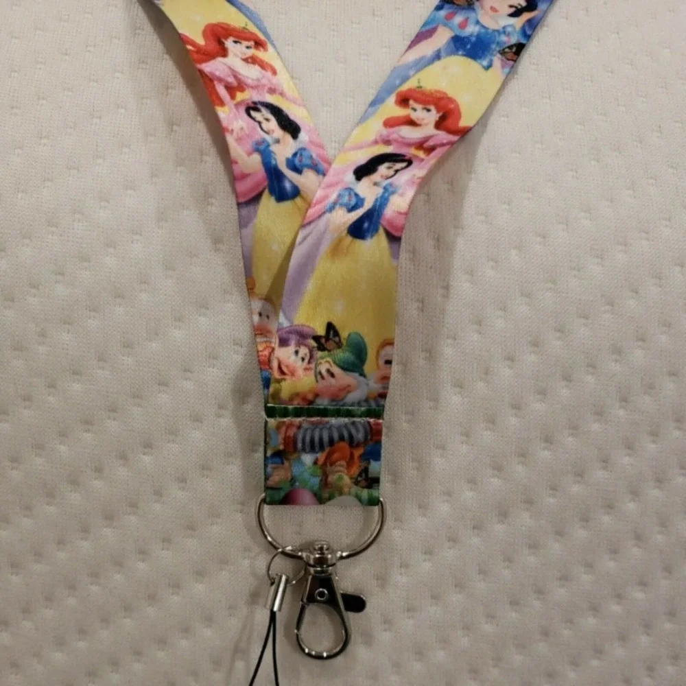 Disney PRINCESSES SNOW JASMINE ARIEL Pin Trading‎ Neck lanyard ID keys NEW 010